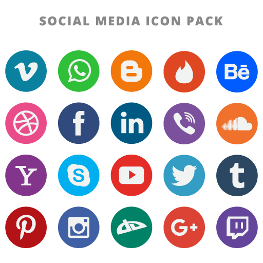 Free Flat Social Media Vector Icons