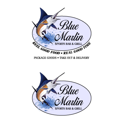 Blue Marlin Cafe logo vector free