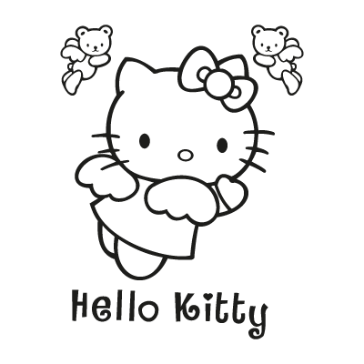 Hello Kitty black vector logo free download