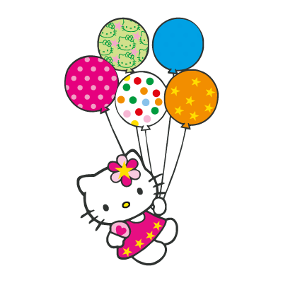 Hello Kitty con globitos vector logo free