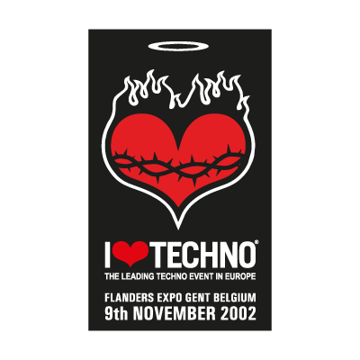 I Love Techno 2002 vector logo free