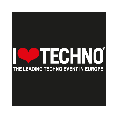 I Love Techno vector logo download free
