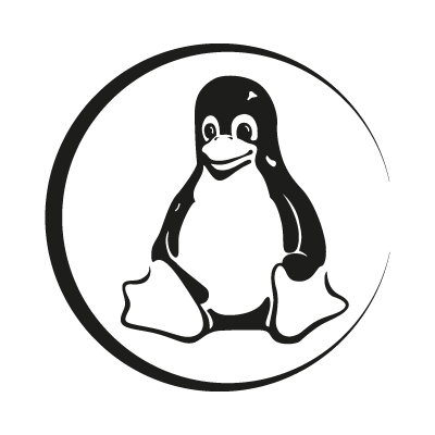 Linux Tux black vector logo free