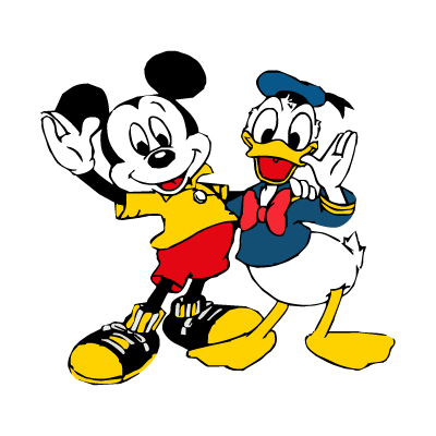 Mickey mouse & donald duck vector logo