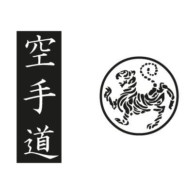 Shotokan tiger – karate do kanji vector logo free
