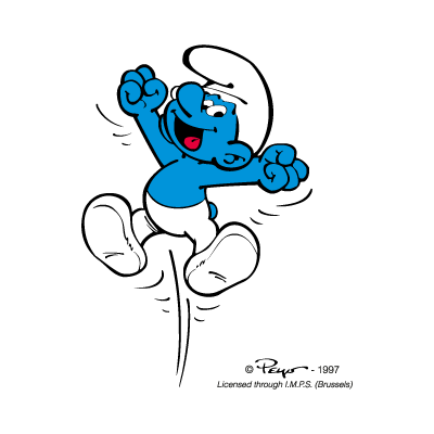 Smurf jumping logo