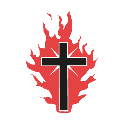 The Cross On Fire For God vector logo free