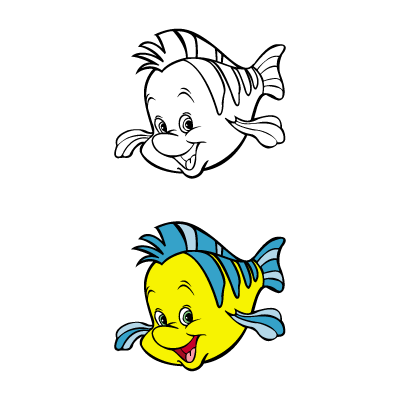 The little mermaid – Flounder vector free download