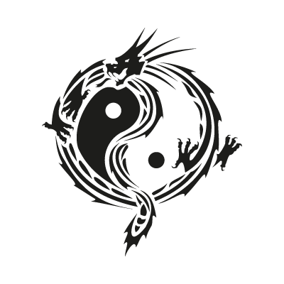 Yin yang dragon vector logo free