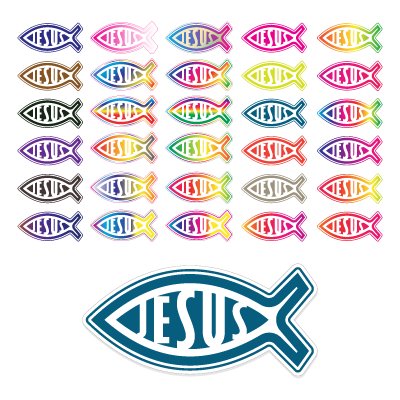 Jesus Fish symbol logo