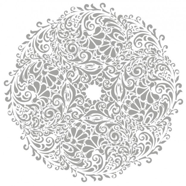 Floral round background Tattoo vector download