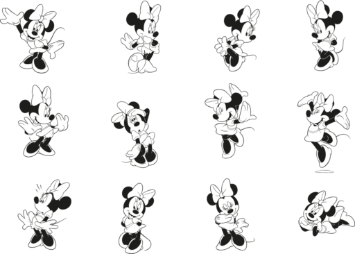 Minnie Mouse Character Vector PNG Transparent & Editable Formats