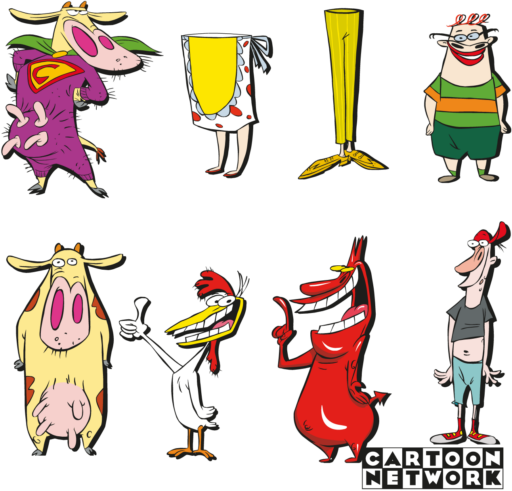 Cow and Chicken Editable Vector Files (EPS)