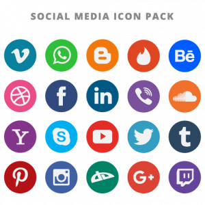 20 Free Flat Social Media Vector Icons