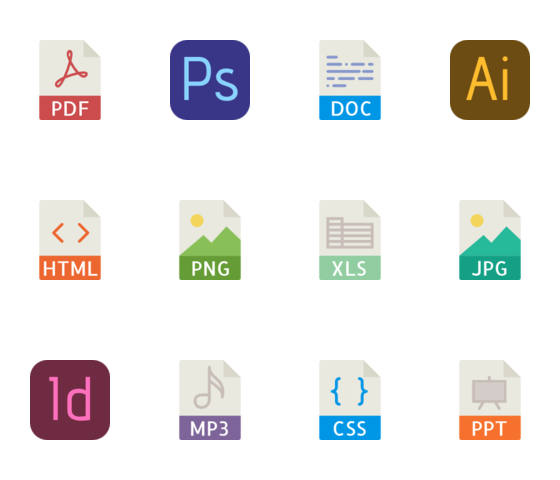 Download 40 File Types Color Vector Icons Eps Svg Png Free Download