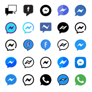 30 Facebook Messenger icons vector