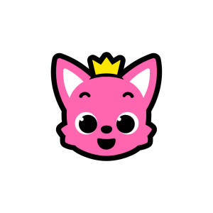 Pinkfong “pink fox” logo icon vector