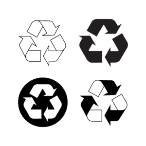 Recyclable, recycling icon vector free download