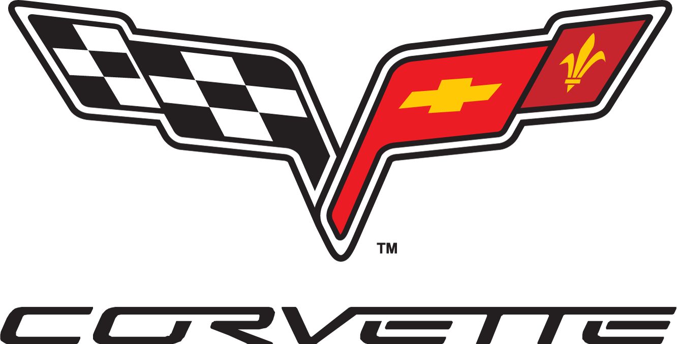 The logo of a corvette car on a black background · Free Stock Photo, image size:1332x678