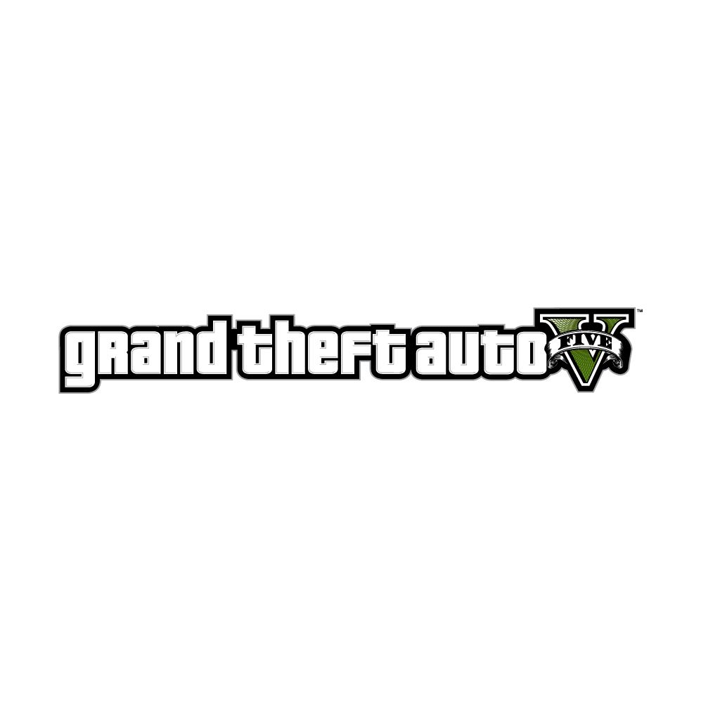 Grand Theft Auto V logo in PNG and vector formats (EPS, SVG), image size:997x997